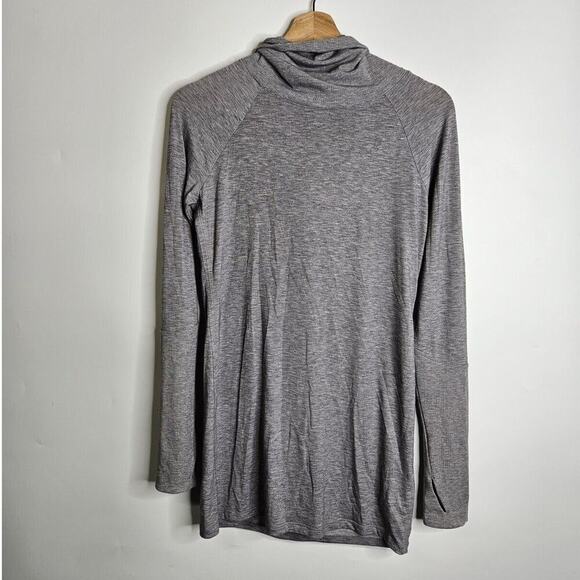 ATHLETA Essence Hooded Tunic Sweatshirt Lightweight Stretch Womens Size XS Grey - Picture 2 of 9